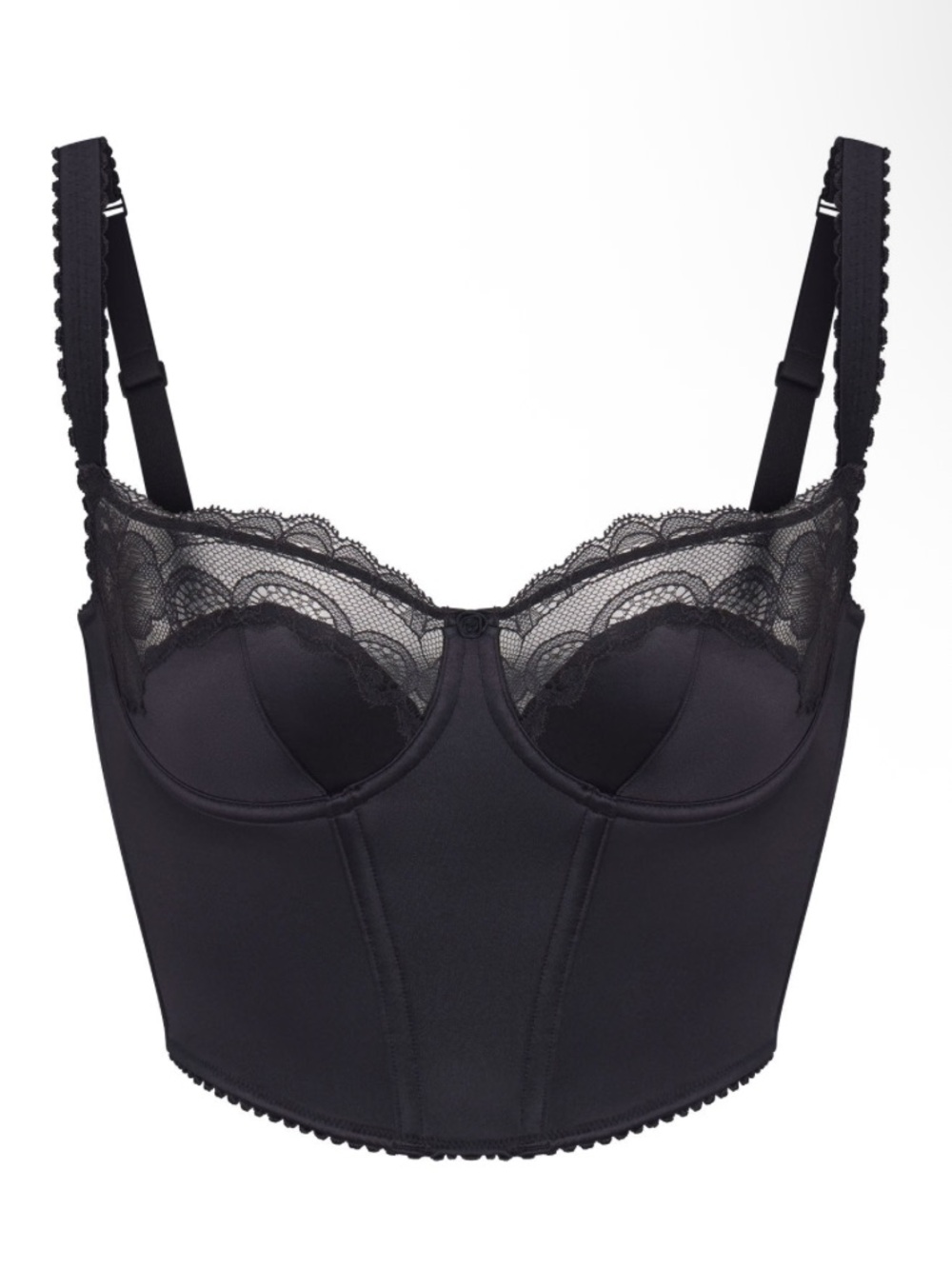 SKIMS Stretch Satin Lace Cropped Corset